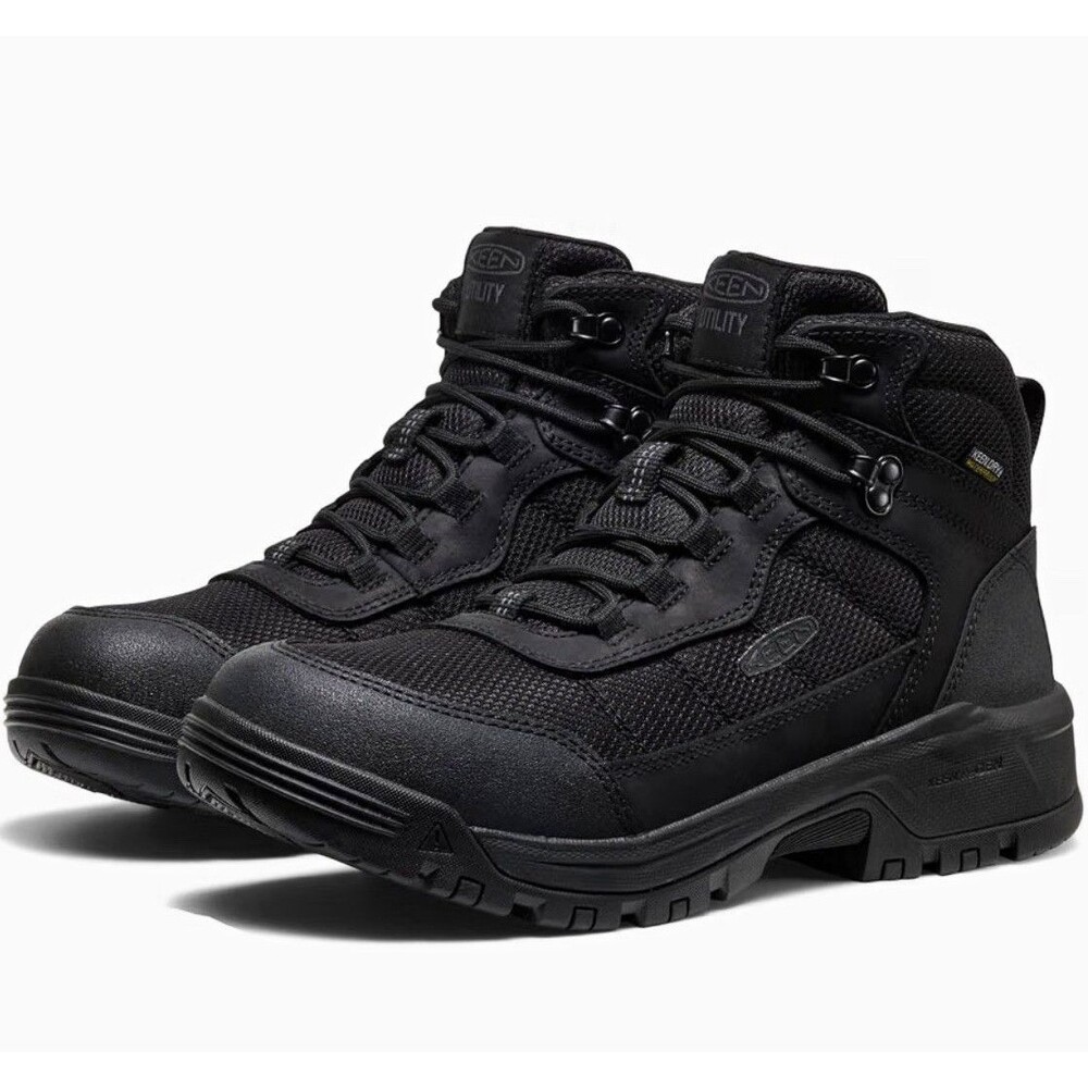 KEEN Utility mens Skokie Waterproof Work Boots, (soft toe) black Size 9.5w